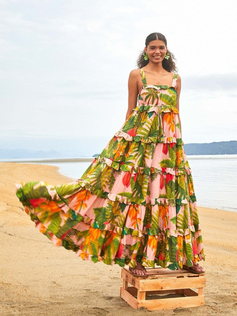 FARM Rio Pink Cocoa Forest Maxi Dress